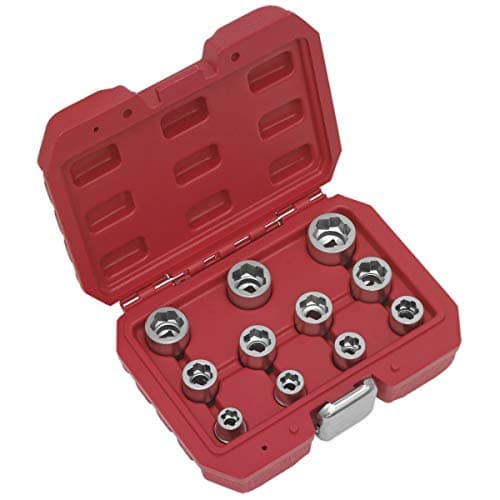 Image of Sealey Ak7281 Bolt Extractor Socket Set 11Pc 3/8Sq Drive Metric