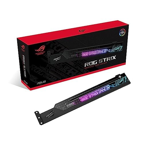 Image of ASUS ROG Strix ARGB Graphics Card Holder (GPU Holder, AURA Sync ARGB Lighting, Adjustable Size, Easy Mount, Compatible with ATX Cases, Black)