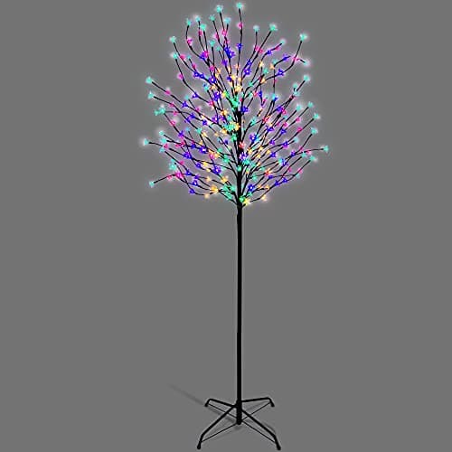 Image of NETTA 5FT LED Cherry Blossom Tree, Pre-Lit 250 Lights, Auto-Off Timer and 8 Lighting Modes, 3M Power Cable, Suitable for Indoor and Outdoor Use - Multi-Colour