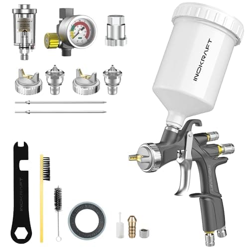Image of InoKraft D1 LVLP Air Spray Gun Premium Kit, Easy to Use, Paint Gun for Cars & House DIY Painting, 1.3/1.5/1.7mm Nozzles, with Paint Sprayer Accessories