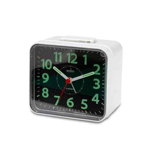 Image of Acctim Parker Non-Ticking Sweep Loud Bell Alarm Clock (Silver)