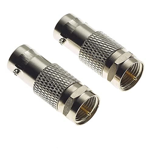 Image of Keple BNC Socket To F Type Plug Adaptor - 75 Ohm Nickel Plated Brass Body RF Coax Connector Male Female Adapter For RF Radio Antenna And Video Applications Coaxial Coupler Converter - Pack Of 2