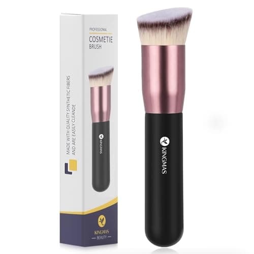 Image of KINGMAS Angled Top Foundation Brush, Premium Kabuki Makeup Brush for Liquid, Blending, Cream, Powder,Blush Buffing Stippling Face Makeup Tools