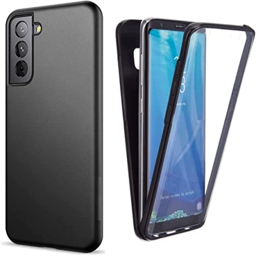 Image of NWNK13 For Samsung Galaxy S21 5G Case Crystal Clear Slim Fit Front & Back 360° Case Built-in Screen Protector Full Body Silicone Gel Mobile Phone Cover for Samsung S21 5G (Clear) (B-1)
