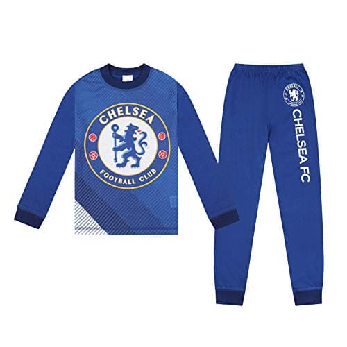 Image of Chelsea Official Football Gift Boys Sublimation Long Pyjamas 9-10 Years Blue
