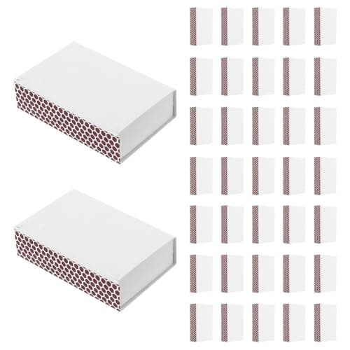 Image of SOESFOUFU 50pcs Blank Match Boxes with Double Sided Striker - Empty Sliding Paper Matchstick Containers - White DIY Match Storage Holder for Home Party Camping