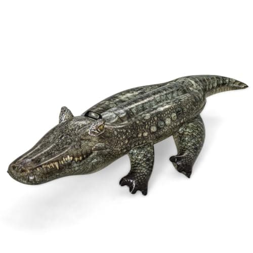 Image of Bestway Crocodile Pool Float, Kids Inflatable Ride-On with Handles, Swimming Pool and Beach Toy