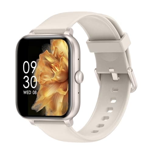 Image of ASWEE Smart Watch for Men Women Answer/Make Calls, 1.83" HD Touch Screen Fitness Watch with Heart Rate/Sleep Monitor, Sports Activity Trackers, IP67 Waterproof Smartwatch for Android iOS/Off white