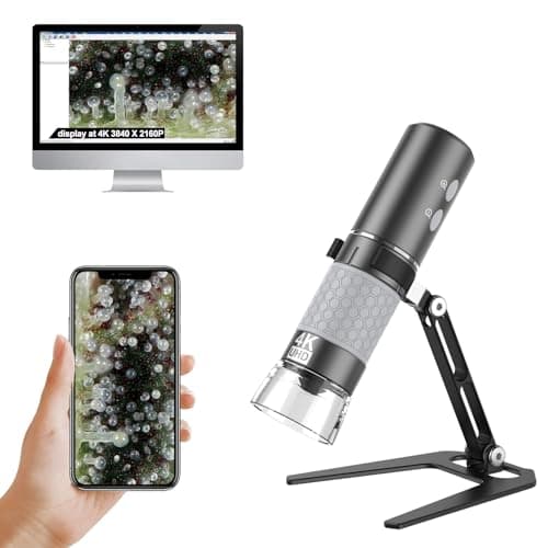 Image of Ninyoon 4K WiFi Microscope Upgraded Stand for iPhone/Android PC, 50-1000X USB Digital Microscope Wireless HD Endoscope Camera for All Cellphones iPad Android Tablet Windows Mac Chrome Linux Computer