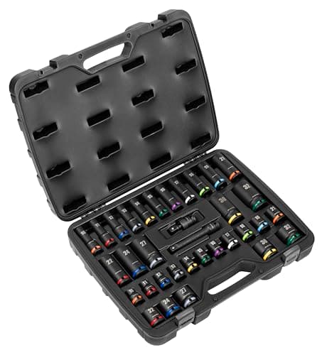 Image of Sealey Premier 34pc 1/2" Sq Drive Impact Socket Set - Colour Coded - AK5635M