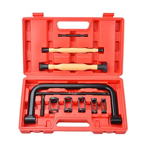 Image of Zoomtools 12Pcs Valve Spring Compressor tools Kit, Auto Compression C-Clamp Tool Service Set with Valve Lapping Grinding Stick Tool, for Motorcycle, Car, ATVs, Trucks