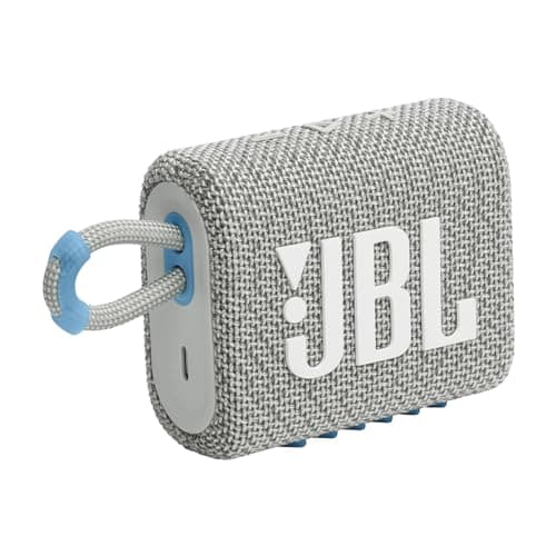 Image of JBL Go 3 ECO Waterproof Wireless Bluetooth Speaker with 5 Hours of Battery Life, White
