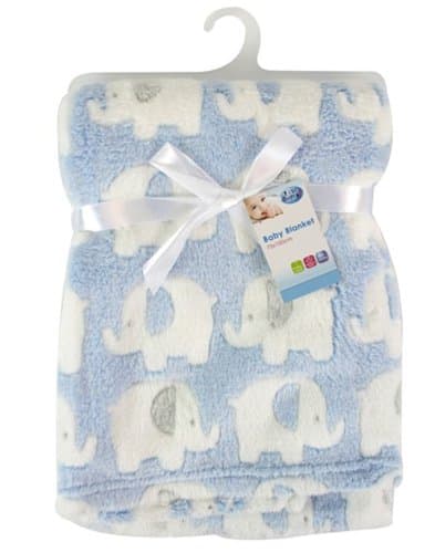 Image of Genuine"First Steps" Luxury Soft Fleece Baby Blanket in Cute Elephant Design 75 x 100cm for Babies from Newborn