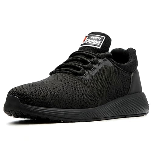 Image of UnPtios Lightweight Safety Trainers for Men Women Breathable Safety Shoes Wide Fit Steel Toe Caps Non-Slip Work Shoes for Warehouse Driver Construction Comfort Air Cushion 10UK