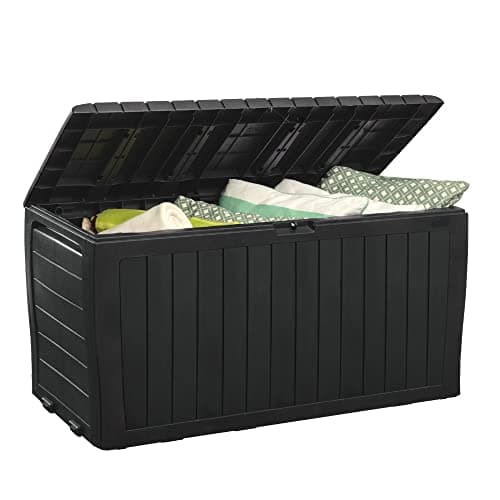 Image of Keter 243531 Marvel Plus 71 Gallon Resin All Weather Deck Box, Grey