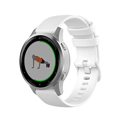 Image of Wownadu 18mm Quick Release Watch Strap Compatible for Garmin Vivoactive 4S, Vivomove 3S, Venu 3S/2S, Forerunner 255S/265S, Compatible for Huawei GT 4/5 41MM Strap Silicone White