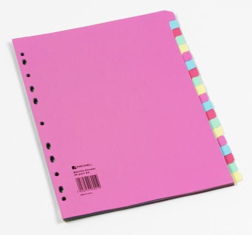 Image of Rexel Manilla A4 Dividers 20 Part - Assorted Colours