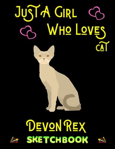 Image of Just A Girl Who Loves Cat Devon Rex: Sketchbook for Cat Lovers with Blank Paper for Drawing, Painting & Creative Doodling. Sketching book gift for Men, Women, Girls, Boys & kids.