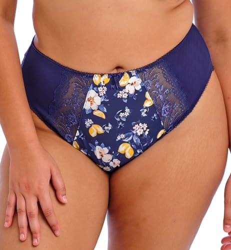 Image of Elomi Women's Morgan High Leg Stretch Lace Brief Bikini Style Underwear, Sicilia, 3XL Plus
