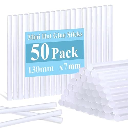 Image of RUNSAI Hot Glue Sticks for Glue Gun, Mini Hot Glue Gun Sticks Refills Replacement 7mm x 130mm, Clear/Strong/Non Toxic for Paper Wood Plastic Fabric School Crafting Project - 50 Pack Bulk