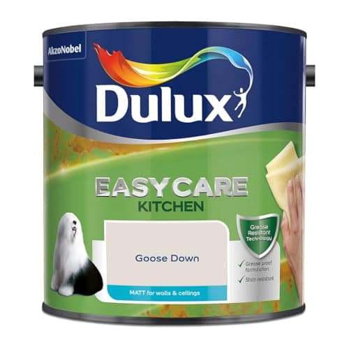 Image of Goose Down Dulux Easycare Kitchen Matt Emulsion Paint 2.5L – Grease & Stain Resistant, Washable Matt Finish, Durable Interior Paint for Kitchen Walls & Ceilings