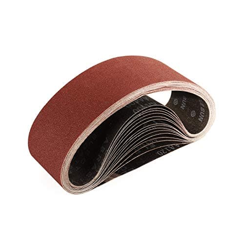 Image of Sruhrak 75 x 533 MM Sanding Belts, 120 Grits Fabric Sanding Belts for Stripping and Sanding - 15 Pack