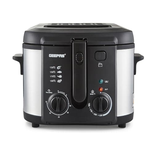 Image of GEEPAS Deep Fat Fryer – Adjustable Thermostat, Viewing Window, Cool-Touch Handle, Non-Stick Inner Pot, Indicator Light and Compact to Family-Size Options (3L)
