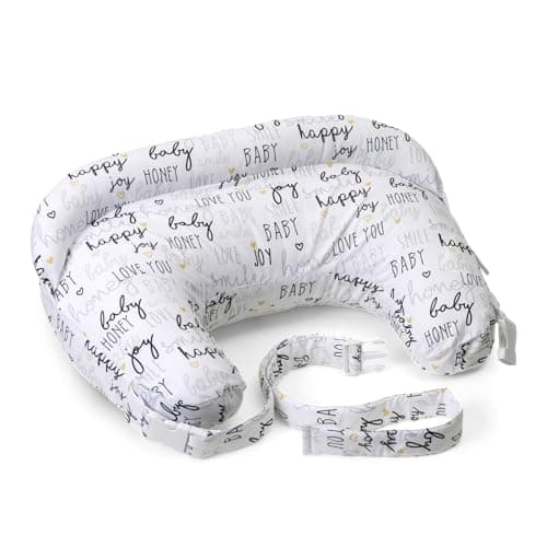 Image of Boppy Deluxe Nursing Pillow, Breast and Bottle Feeding Support, Ergonomic Shape to Support with Mother and Baby, Full Padding, Removable and Machine Washable, 0M +