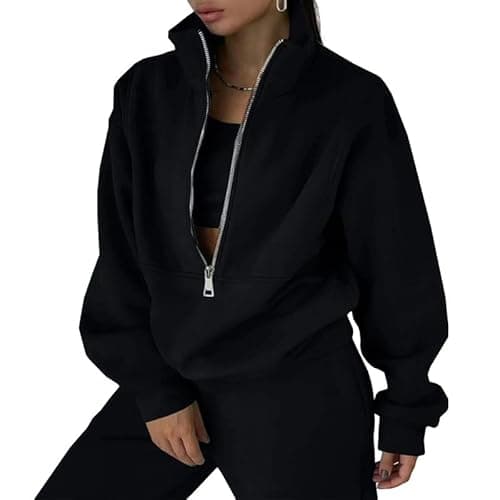 Image of Litthing Tracksuit Womens Full Set Lounge Wear Sets 2 Piece Ladies Fleece Tracksuits Comfort Long Sleeve Activewear Zip Coat Tops Trousers Sets Fashion Casual Thermal Autumn Winter
