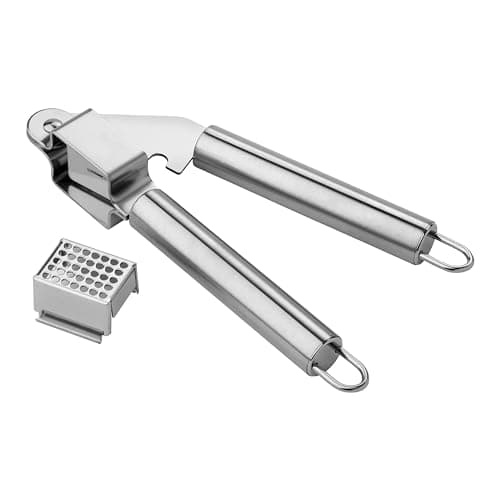 Image of Chef Aid Garlic Press, High Grade Stainless Steel Mincer, Made for Crushing, Peeling and Mincing Garlic, Ginger, Sliced Onion and More with Ease - Dishwasher Safe
