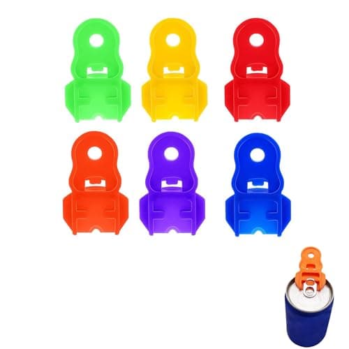 Image of Easy Ring Pull Can Opener,6 PCS Can Opener,Plastic Manual Openers for Tin Openers,Coke,Beer & Soda Canss,Colourful Cans Opening Aid for Picnic,Home Use (6 Colors)