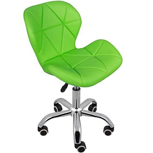 Image of Charles Jacobs Home Office Swivel Computer Desk Chair with a Height Adjustable Chrome base and Wheels - Green PU