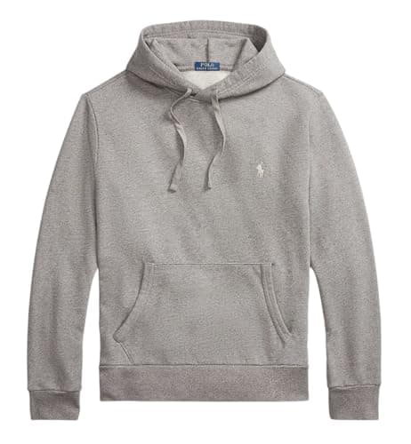 Image of POLO RALPH LAUREN Loopback Fleece Hoodie (UK, Alpha, M, Regular, Regular, Dark Grey Heather)