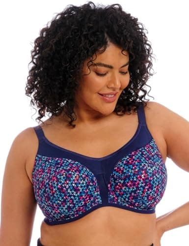 Image of Elomi Energise Underwired Bra 8042 (Navy Geo, 44E)