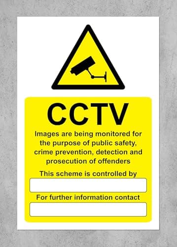 Image of CCTV data compliant GDPR Safety sign - 1.2mm Rigid plastic 300mm x 200mm Case (Pack of 5)