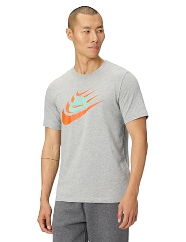 Image of Nike Mens Sportswear Club T-Shirt (Futura Air), Dark Grey Heather, Large