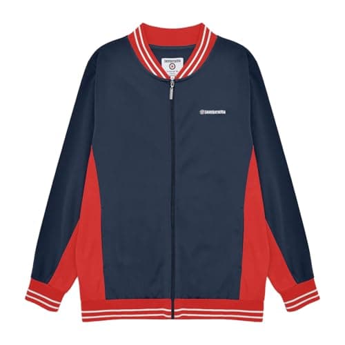 Image of Lambretta Mens Vintage Track Bomber Jacket - Navy/Red/White - M