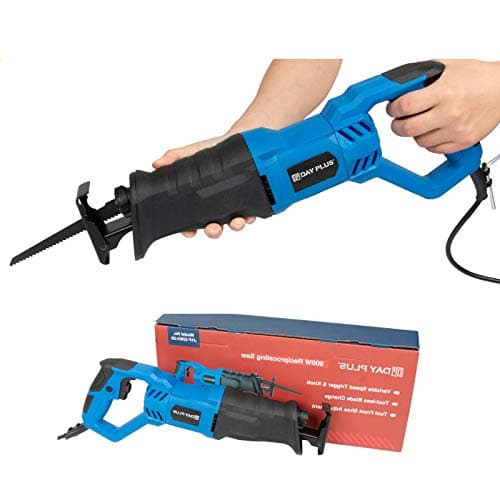 Image of Reciprocating Saw 900W Lock On Speed Electric Corded Sabre Cutting Wood 5 Blades, with1-1/8"(28mm) Stroke Length & Led Light & Non-Slip Rotary Handle (90° Left & Right), 2800SPM