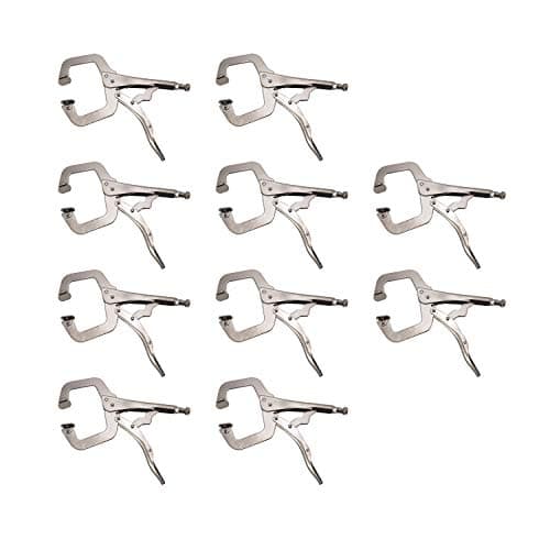 Image of HFS(R) 11R 10PCS 11-Inch Swivel PAD Locking C-Clamp