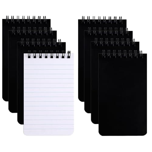 Image of Svalor Mini Notebook,8 Pack Spiral Small Notebooks Pocket Size 12.6cm x 7.6cm,Pocket Notepad for Office School Memo Tactical Steno Pads (Black)