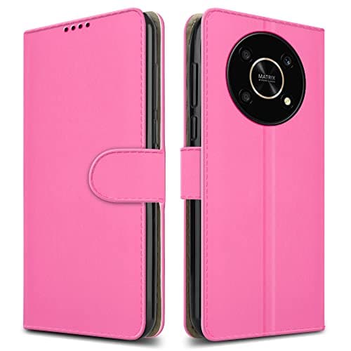 Image of PIXFAB For Honor Magic 4 Lite 4G / 5G Leather Phone Case, Magnetic Closure Full Protection Book Folio Design, Wallet Case Cover [Card Slots] and [Kickstand] For Honor Magic 4 Lite 4G / 5G - Pink