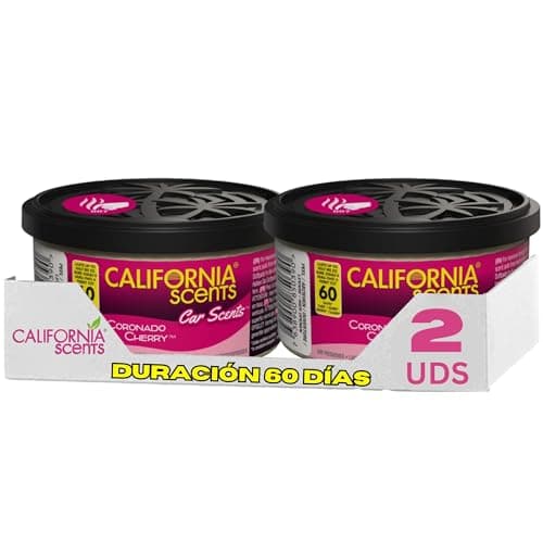 Image of California Scents CCS-307AMAZON Car Scents Coronado Cherry Air Freshener (Pack of 2) Long Lasting Fruity Fragrance, Environmentally Friendly, Light Weight Organic Product, Pack of 2 Canisters