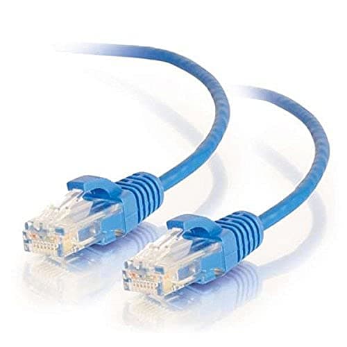Image of C2G Legrand Cat6 Slim Ethernet Cable, Snagless Unshielded Cat6a Patch Cable, Blue Slim Network Patch Cable, 1.5 Foot Snagless UTP Ethernet Cable, 1 Count, 01073