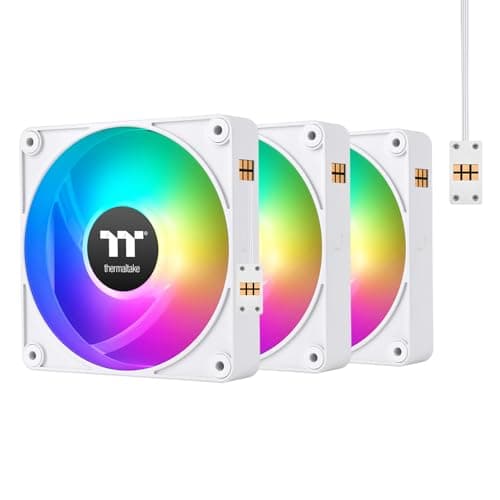 Image of Thermaltake CT120 EX ARGB Reverse PC Cooling Fan White (3-Fan Pack), Magnetic Connection, 5V Motherboard Sync, 16.8 Million Colors 9 Addressable LEDs, 120 mm Case/Radiator Fan, CL-F194-PL12SW-A