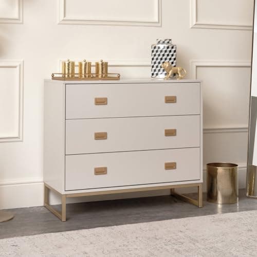 Image of Melody Maison Large 3 Drawer Chest of Drawers - Elle Stone Range
