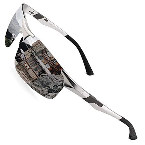 Image of PUKCLAR Mens Driving Sunglasses Polarised Sports Sunglasses Al-Mg Metal Frame Cycling Fishing Golf Goggles