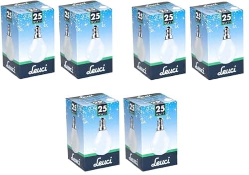 Image of 25W Golf Ball Bulb Small Edison Screw SES/E14 Warm White 2700K Light Dimmable 230V Opal Finish for Household Kitchen (6 Pack)