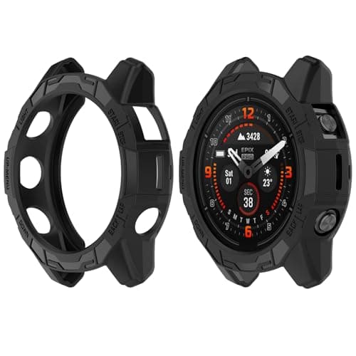 Image of Disscool Case Cover Compatible with Garmin EPIX Pro 42mm/Fenix 7S Pro/Fenix 7S, PC Lightweight Scratch Resistant Hard Replacement Protective Cases Smart Watch Accessories(42mm/Black)