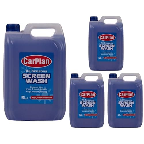 Image of CarPlan All Seasons Screenwash 5L – Year-Round Windshield Cleaner, Removes Dirt & Road Grime for Clear Visibility (Pack of 4)