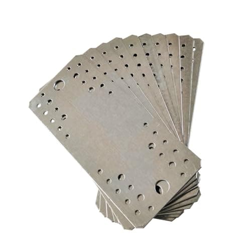 Image of OMIDEAS 10 x Flat Joining Plates (210 x 90 x 2) Heavy Duty Straight Perforated Braces Brackets Timber Wood Metal Galvanised Steel Fixing Repair Connector